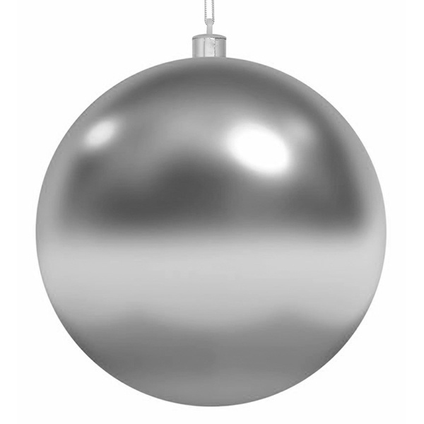 Елочная фигура Шар глянцевый 15 см, цвет серебряный