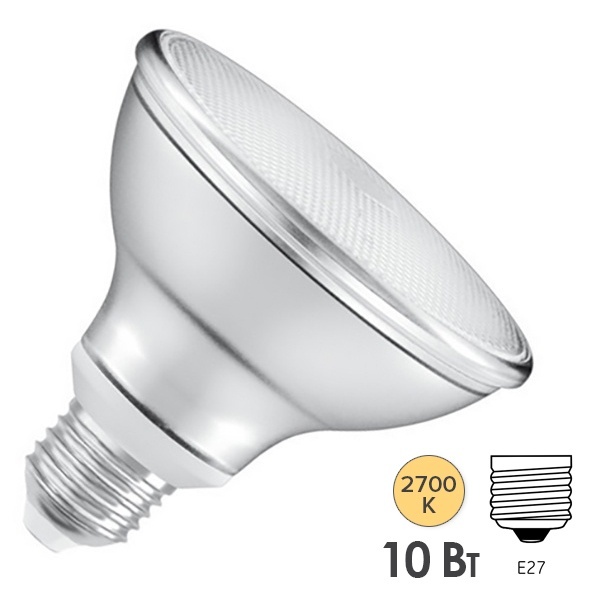 Лампа светодиодная LED PARATHOM PAR30 (75W) 10W/927 2700K 220V E27 36° DIM 633Lm 1600cd Osram