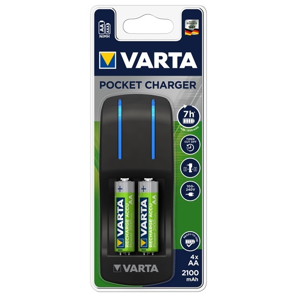 Зарядное устройство VARTA Pocket Charger+4x АА 2100 мАч 57642101451