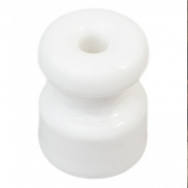 Изолятор ROZETKOFF для наружного монтажа D16х20мм керамика белый [упак. 50шт] Bironi