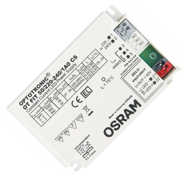 LED драйвер OT FIT 50/220…240 CS 41-54W 27-54V 800/900/1050мА 280x30x21mm Osram