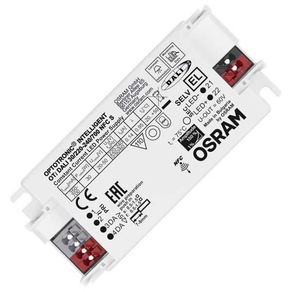 LED драйвер OTi DALI 30/220…240/700 NFC S LEDset/Prog 30W 350-700мА 97x43x30mm Osram
