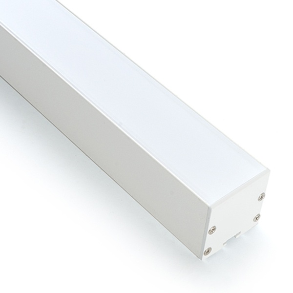 Профиль накладной серия Линии света белый алюминий, CAB257 комплект: матовый экран, 2 заглушки и кре