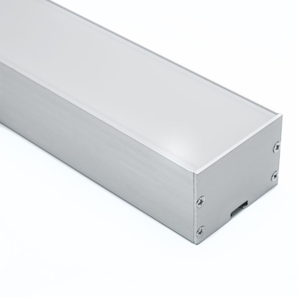 Профиль накладной для светодиодной ленты Feron CAB257, серебро,с крепежом, 2000х50х35мм