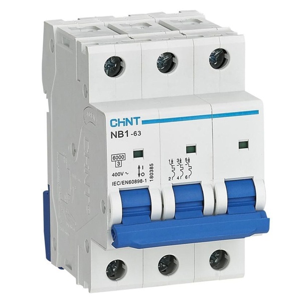 Автоматический выключатель NB1-63 3P 16А 6kA х-ка B (DB) (R) CHINT (автомат электрический)